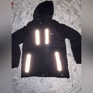 Men's Black Puffer Jacket Cookies Large